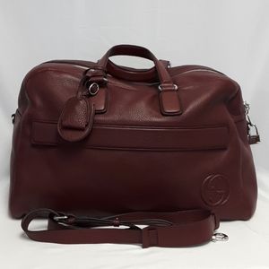 New GUCCI 322055 burgundy color leather Travel bag